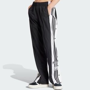Adidas Vintage 90s Track Pants Sz XL Snap Breakaway Button Black 3 Stripes Logo
